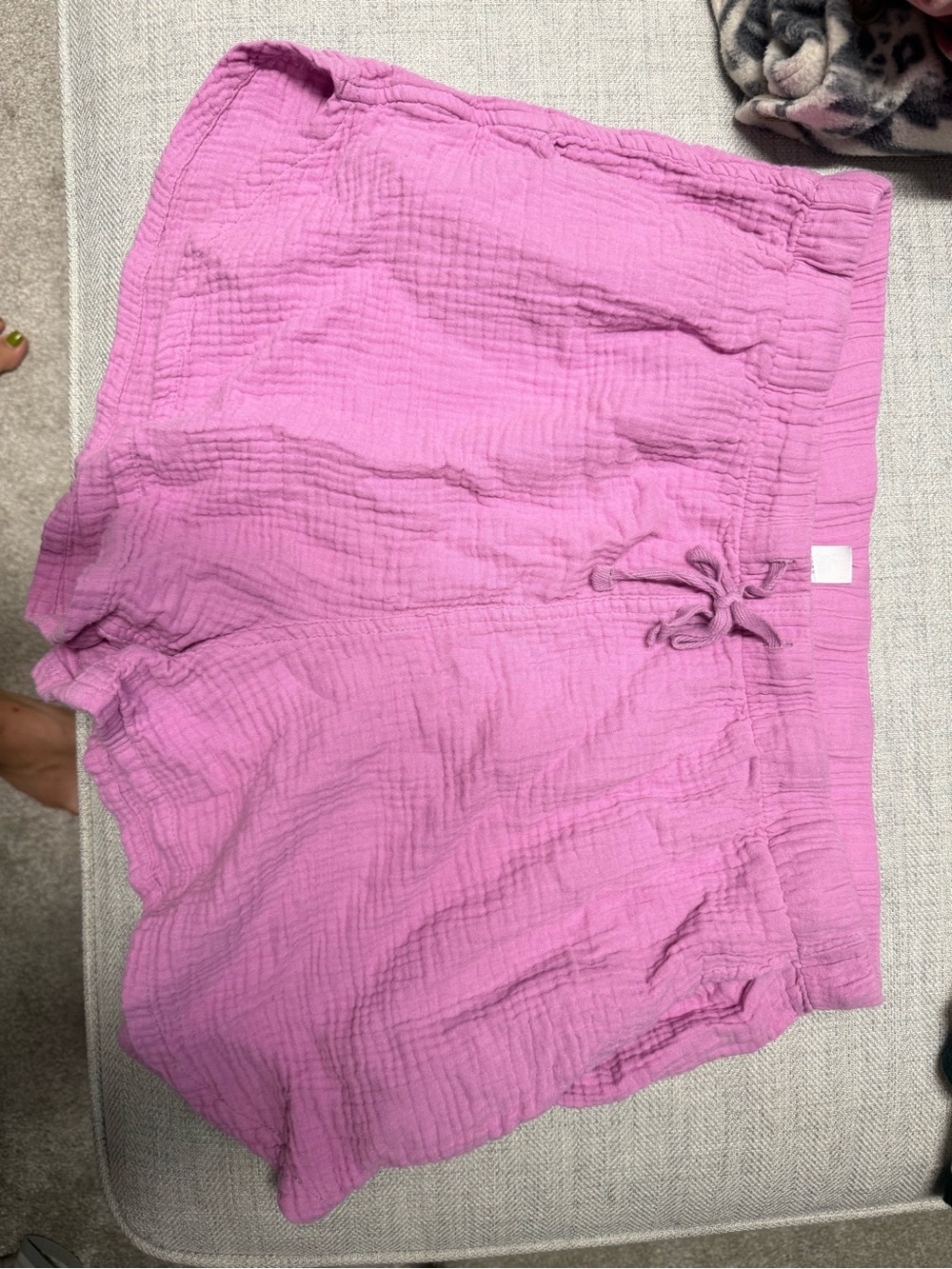 stars above pink/purple High-Waist Drawstring Casual Shorts